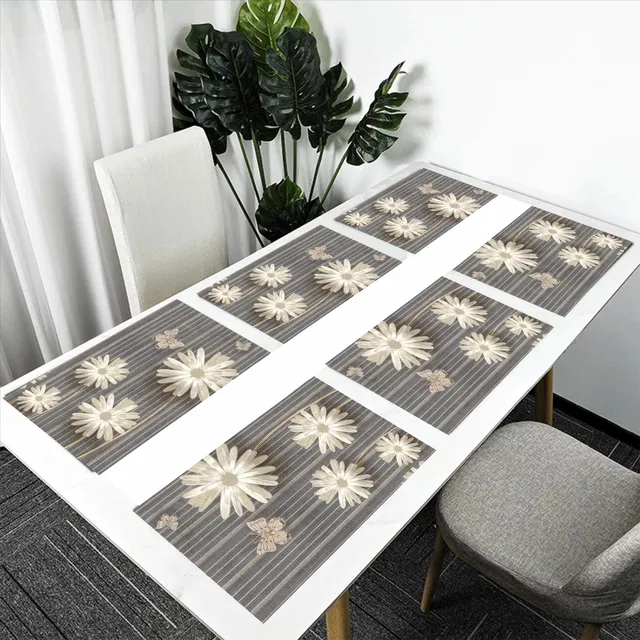 PVC Printed Dining Table Placemats (Multicolor, 30x45 cm) (Pack of 6)