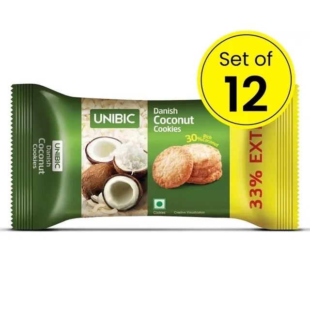 Unibic Danish Coconut Cookies 12X30 g (Pack of 12)