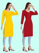 Crepe Solid Kurtis for Women 