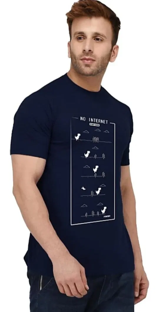रगस्टार बेस्ट हॉट सैलिंग कॉटन टी-शर्ट फॉर मेन (L, नेवी) (R035)