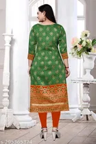 Banarasi Silk Printed Kurti with Dupatta for Women 