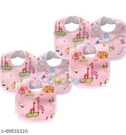 Baby Bib Set Of 5 Chit Buttoned Waterproof