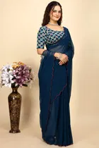 Georgette Woven Design Saree for Women 