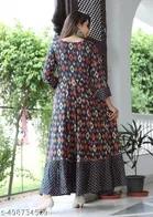 Rayon Printed Anarkali Kurti for Women, Multicolor 