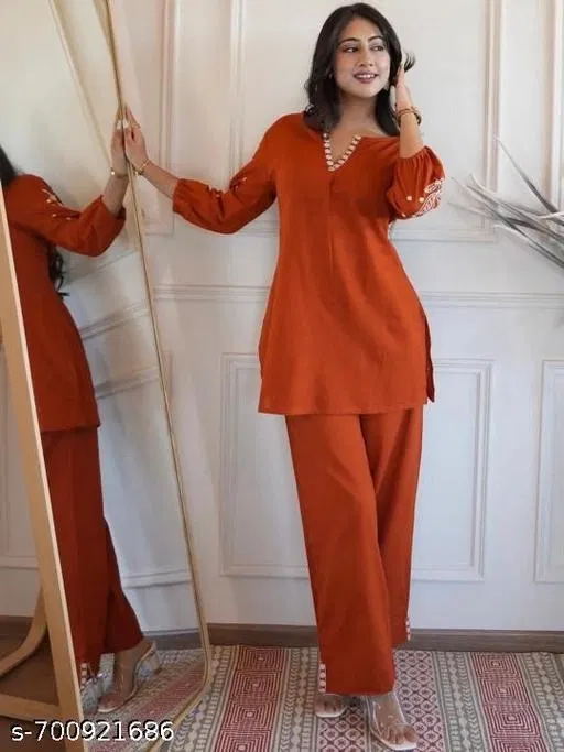 Top & Bottom Sets for Women (Rust, XL)