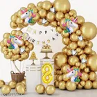 62 Pcs 8th Birthday Decoration kit, Golden, Set of 1