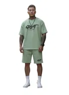 Polyester Printed Co-Ord Set for Men, Green 