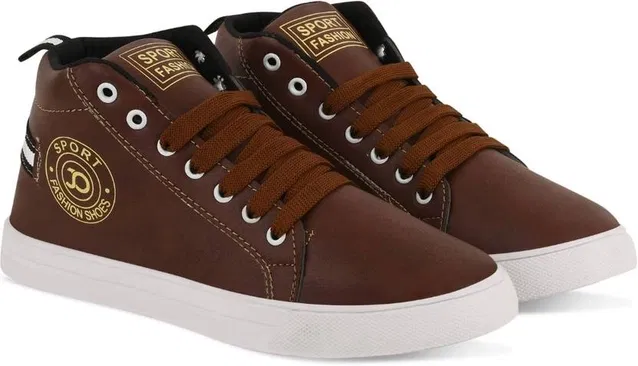 Jootiyapa Sneakers for Men (Brown & White, 8) Jimmy-Brown