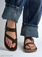 Shoetopia Brown Solid Flat Sandals 