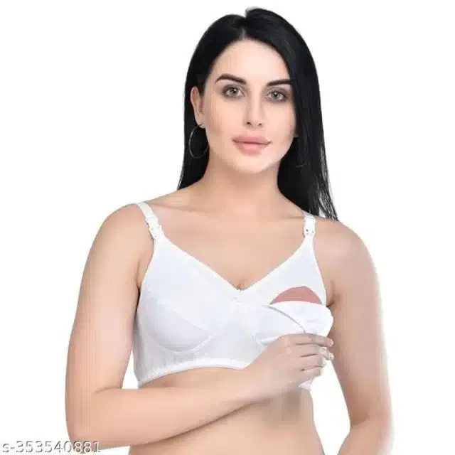 Polycotton Feeding Bra for Women (White, 34C)