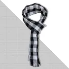 Woolen Checked Muffler for Men & Women (White & Black)