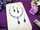 Sparkling Silver Finish Rhodium Plated Necklace Set for Women 