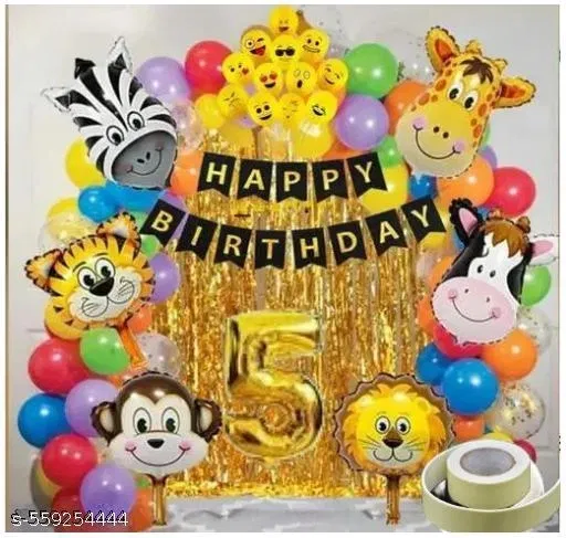 14 Pcs 5th Birthday Decoration kit, Multicolour, Set of 1