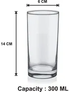 Afast 300 Ml Plain Glass Suitable For Drinking Water, Juice - Pack of 6
