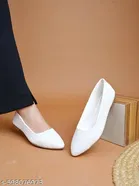 Solid Synthetic Comfort Pointed Toe Ballerinas 