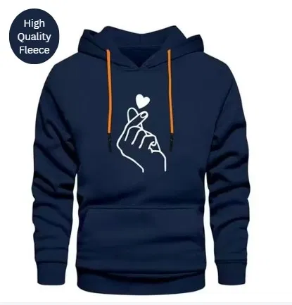 High quality Fleece Hoodie for Men (Navy Blue, XL)