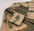 Litchi Silk Zari Embroidered Saree for Women, Cream 