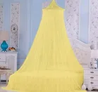 Polyester Round Mosquito Net (Yellow, 7x7 Feet)