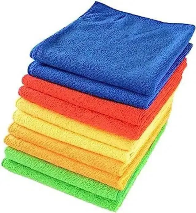 Microfiber Multipurpose Kitchen Napkins (Multicolor, Pack of 10)