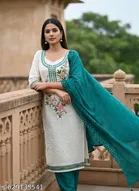 Embroidered Floral Patiala Suits for Women 