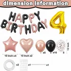 4th Happy Birthday Balloon Decoration Kit ,Rose Gold & Black Set Of 1