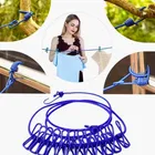 Multicolor Cloth Rope for Cloth Drying Rope with Hooks Rope for Drying Clothes Hanging Rope with 12 Clips