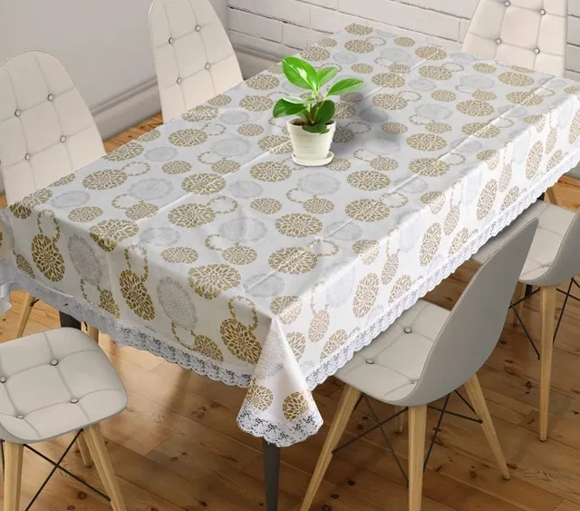 PVC Printed 4 Seaters Table Cover (Multicolor, 40x60 inches)