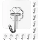 Plastic Wall Hooks, Transparent 