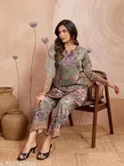 Art SilkPrinted Kurta With Paint Set for Women, Multicolour 