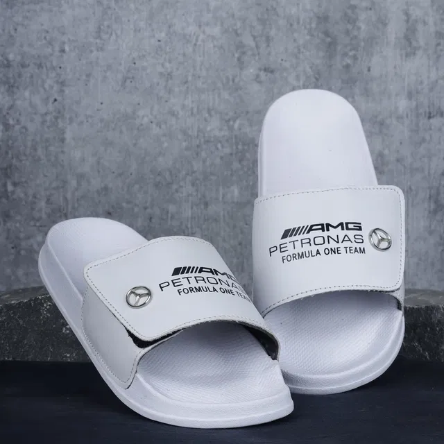 Casual Slides for Men (White, 7)