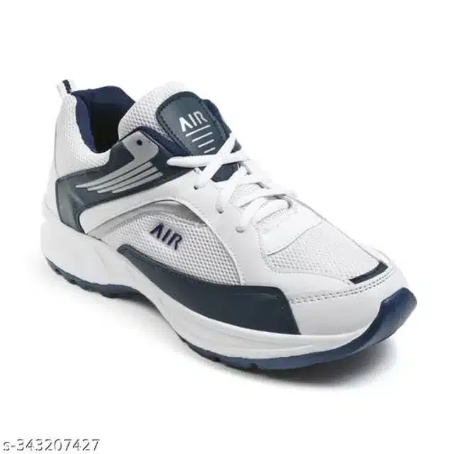 Casual Shoes for Men (White & Navy Blue, 10)