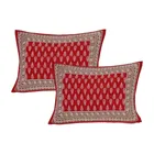 Jaipuri Cotton Double Bedsheet with 2 Pillow Covers | 80x90 Inch | Booti Maroon| Traditional Rajasthani Print