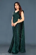 Lycra Sequence Saree for Women 