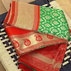 Litchi Silk Zari Woven Saree for Women, Green 