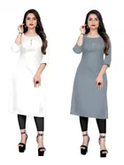 Crepe Solid Kurtis for Women 