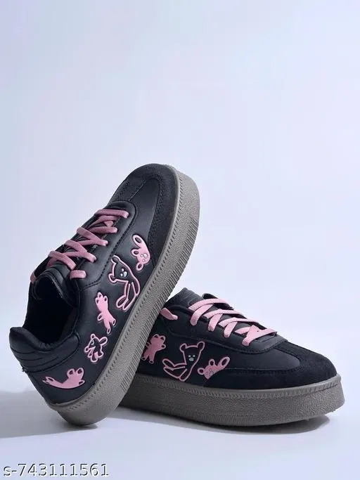 Shoetopia Girls Sneakers Black (11-12 Years)