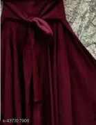 Polyester Solid Dress for Girls, Maroon 