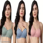 Cotton Blend Solid Padded Bra for Women 