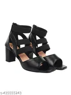 Shoetopia Solid Pointed Toe Block Heels for Kids 