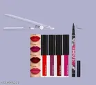 4 Pcs Liquid Lipstick with Eye Liner, Multicolor, Set of 2