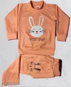 Hosiery Cotton Full Sleeves T-Shirt with Pant Clothing Set for Kids 