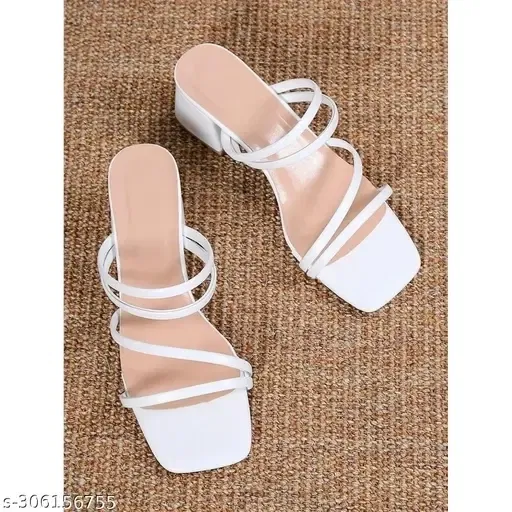Acknew Heels for Women (White, 6) ACK10034
