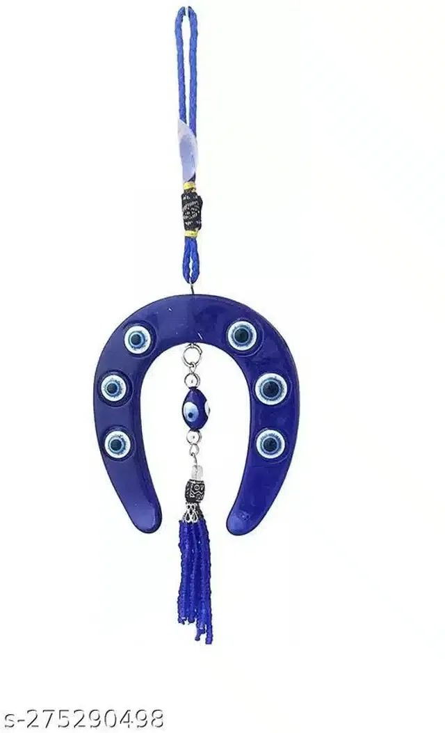 Horseshoe Evil Eyes Wall Hanging (Blue)