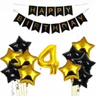 4th Happy Birthday Balloon Decoration Kit, Black, Set of 1