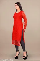 Net Kurti for Women,  Orange  
