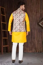 Colorblocked Cotton Kurta Set for Men 