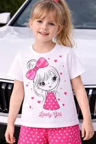 Cotton Blend Printed Clothings Set for Girls 