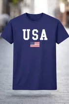 Chest Print Polyester T-Shirts for Men ,Navy Blue 