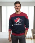 Fleece Printed Sweatshirt for Men, Multicolor 