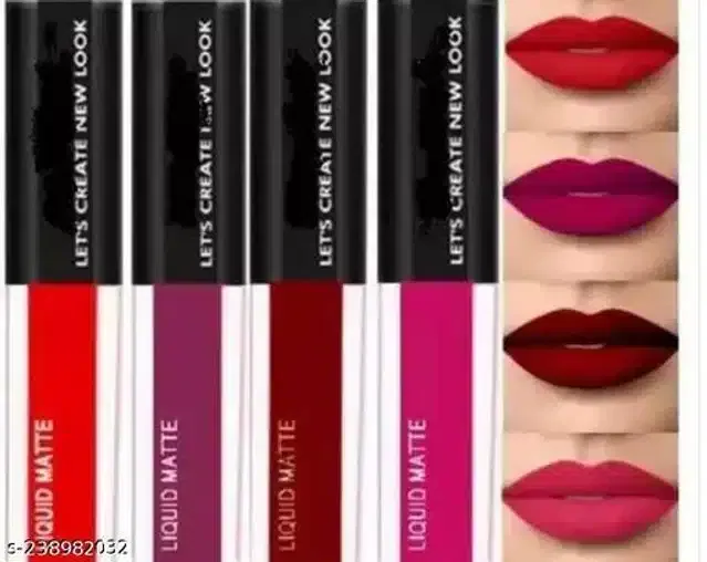 Liquid Matte Lipsticks (Multicolor, Pack of 4)